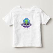 Schattigee alien vliegen in UFO Kinder Shirts (Voorkant)