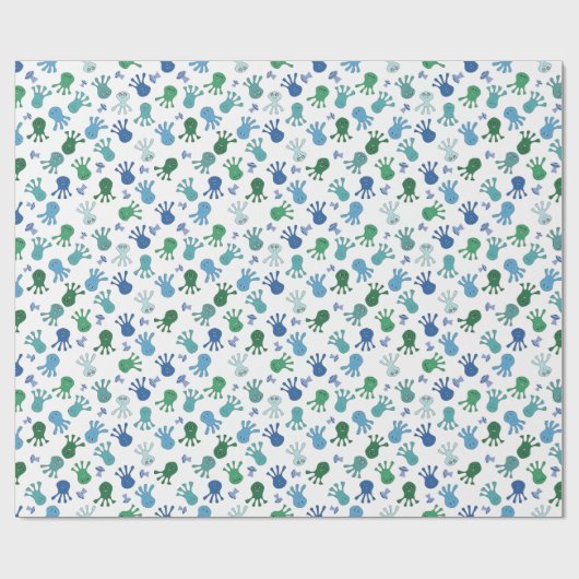 Schattigee Aliens Verjaardagsfeestje Wrapping Papi Cadeaupapier (Vlak)