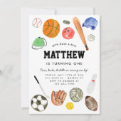 Schattigee All Star Sports Balls Team Kind Boy Ver Kaart (Voorkant)