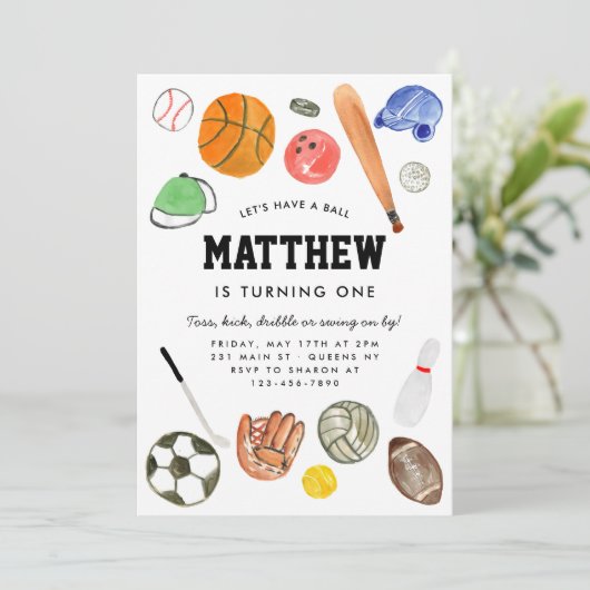 Schattigee All Star Sports Balls Team Kind Boy Ver Kaart (Staand voorkant)