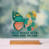 Schattigee alledaagse inspiratie Word Art Butterfl Acryl Bord (Neutraal)