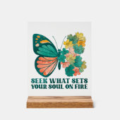 Schattigee alledaagse inspiratie Word Art Butterfl Acryl Bord (Voorkant)