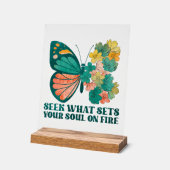 Schattigee alledaagse inspiratie Word Art Butterfl Acryl Bord (Hoek)
