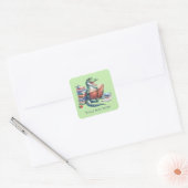 Schattigee alligator boek liefhebbers tekst toevoe vierkante sticker (Envelop)