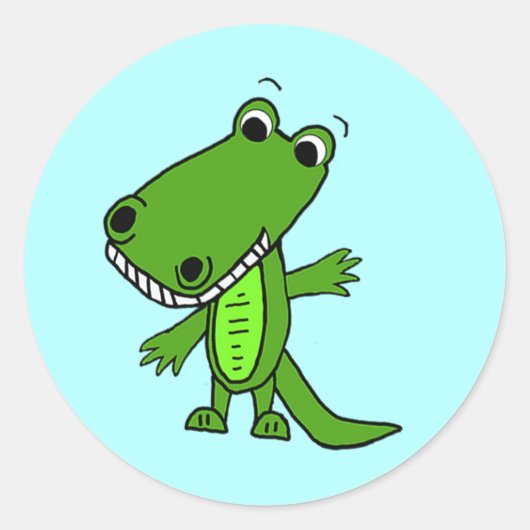 Schattigee Alligator Cartoon Stickers (Voorkant)