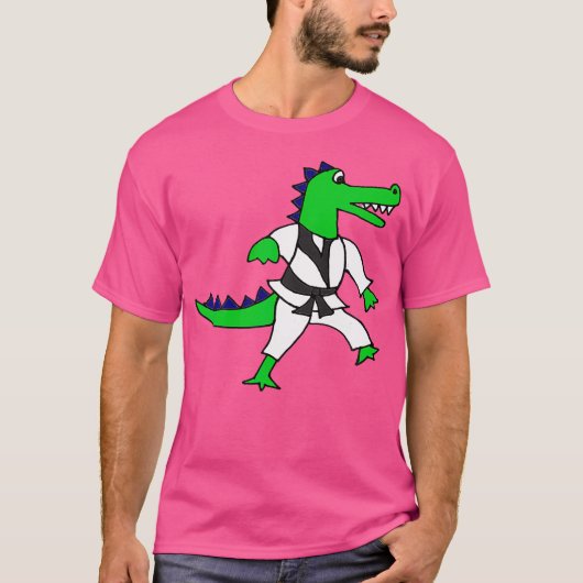 Schattigee alligator doet karate t-shirt (Voorkant)