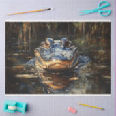 Schattigee Alligator in de Everglades Decoupage Tissuepapier (Craft)