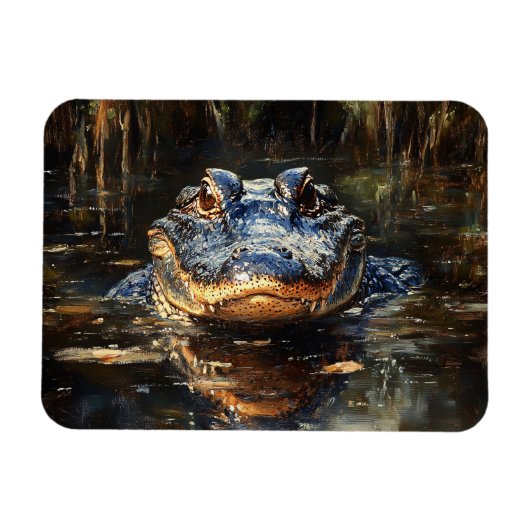 Schattigee alligator in de Florida Everglades Flex Magneet (Horizontaal)