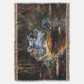 Schattigee alligator in het schilderij Florida Eve Deken (Voorkant Verticaal)