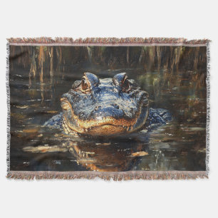 Schattigee alligator in het schilderij Florida Eve Deken