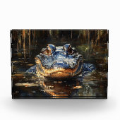 Schattigee alligator in het schilderij Florida Eve Fotoblokken (Voorkant)