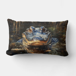 Schattigee alligator in het schilderij Florida Eve Kussen