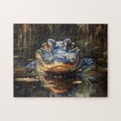 Schattigee alligator in het schilderij Florida Eve Legpuzzel (Horizontaal)