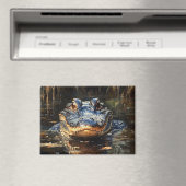 Schattigee alligator in het schilderij Florida Eve Magneet (Insitu (Vaatwasser))
