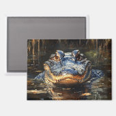 Schattigee alligator in het schilderij Florida Eve Magneet (Voorkant / Achterkant)