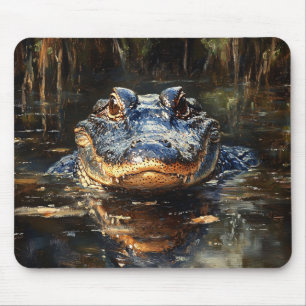 Schattigee alligator in het schilderij Florida Eve Muismat