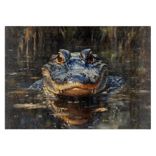 Schattigee alligator in het schilderij Florida Eve Snijplank