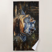 Schattigee alligator in het schilderij Florida Eve Strandlaken (Voorkant)