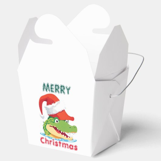 Schattigee alligator krokodil Kerstmis Safari Sant Bedankdoosjes (Geopend)