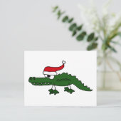 Schattigee alligator met kerst Pet Feestdagenkaart (Staand voorkant)