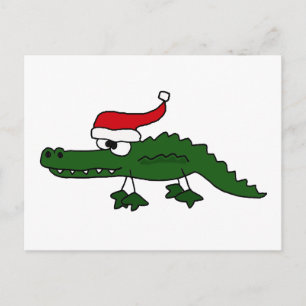 Schattigee alligator met kerst Pet Feestdagenkaart