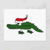 Schattigee alligator met kerst Pet Feestdagenkaart (Voorkant)