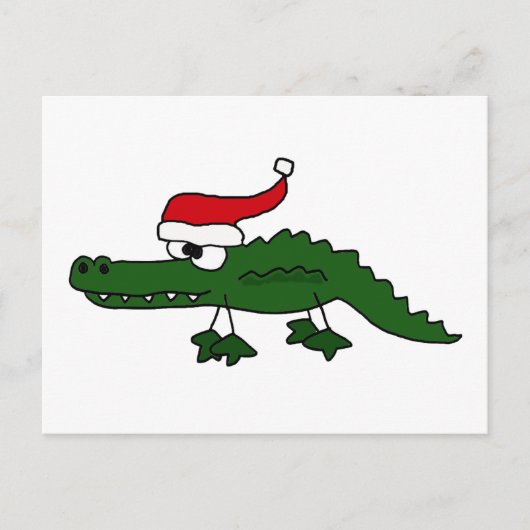 Schattigee alligator met kerst Pet Feestdagenkaart (Voorkant)