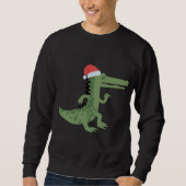 Schattigee alligator met kerstmuts grappige kerst trui (Voorkant)