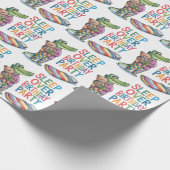 Schattigee Alligator Slaap Over Verjaardagsfeest Cadeaupapier (Hoek)