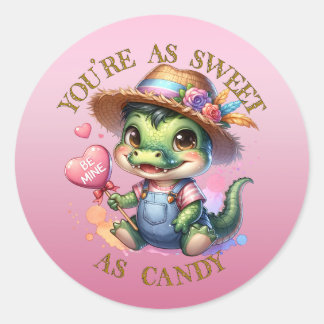 Schattigee alligator Valentijnse Stickers