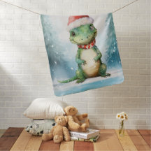 Schattigee Alligator Winter Kerst Waterverf