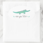 Schattigee alligator. Zie je later belettering Ovale Sticker (Tas)