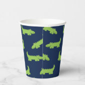 Schattigee Alligators Patroon Verjaardagspapier Cu Papieren Bekers (Rechts)