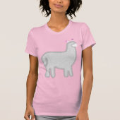 Schattigee Alpaca Cariña roze harten T-shirt (Voorkant)