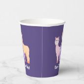 Schattigee alpaca familie - pluizige pastelkleurig papieren bekers (Rechts)