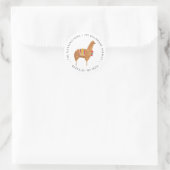 Schattigee Alpaca handgetekende dierlijke retourad Ronde Sticker (Tas)