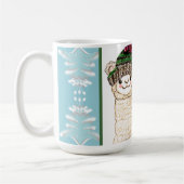 Schattigee alpaca met feestelijk pet koffiemok (Links)