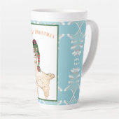 Schattigee alpaca met feestelijk pet latte mok (Rechterhoek)