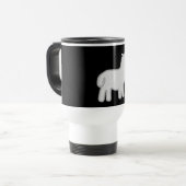 Schattigee Alpaca met sprankelende roze vlinder Reisbeker (Voorkant links)