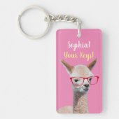 Schattigee Alpaca Red Glasses DIY, Naam Bericht, R Sleutelhanger (Voorkant)