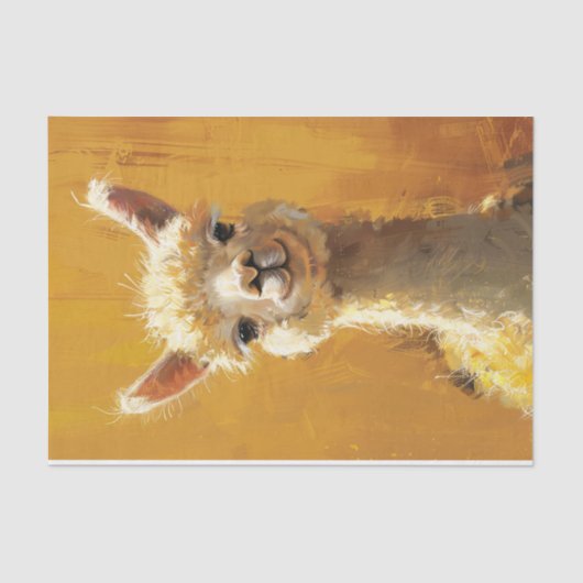 Schattigee Alpaca schilderij Decoupage Tissuepapier (Voorkant)