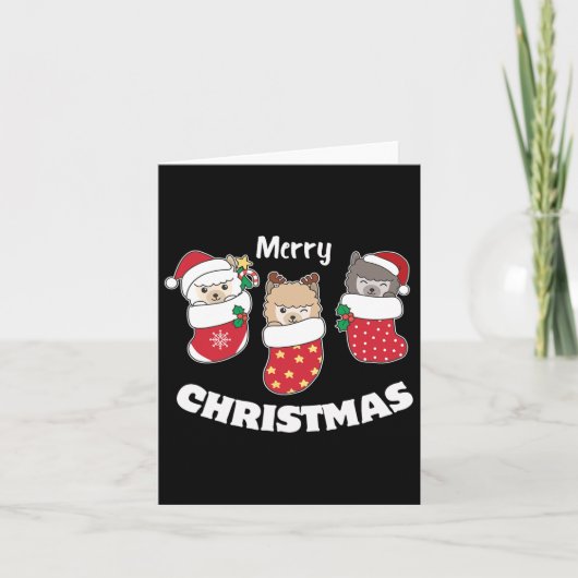 Schattigee alpaca's in kerstkousen voor Kerstmis Kaart (Voorkant)