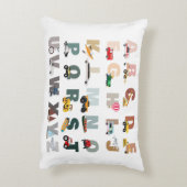 Schattigee Alphabet ABC Trucks, Transportvoertuige Accent Kussen (Achterkant (Verticaal))