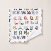 Schattigee Alphabet ABC Trucks, Transportvoertuige Bad Handdoek (Wasdoekje)