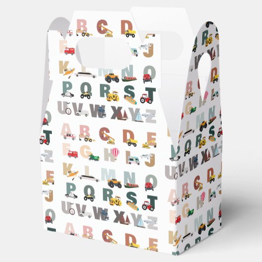 Schattigee Alphabet ABC Trucks, Transportvoertuige Bedankdoosjes (Geopend)