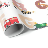 Schattigee Alphabet ABC Trucks, Transportvoertuige Cadeaupapier (Rol Hoek)