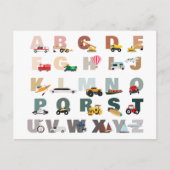 Schattigee Alphabet ABC Trucks, Transportvoertuige Feestdagenkaart (Voorkant)