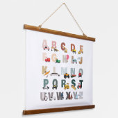 Schattigee Alphabet ABC Trucks, Transportvoertuige Hangend Wandkleed (Gebogen)