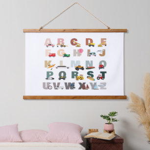 Schattigee Alphabet ABC Trucks, Transportvoertuige Hangend Wandkleed