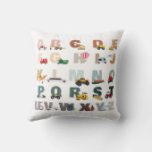 Schattigee Alphabet ABC Trucks, Transportvoertuige Kussen (Achterkant)